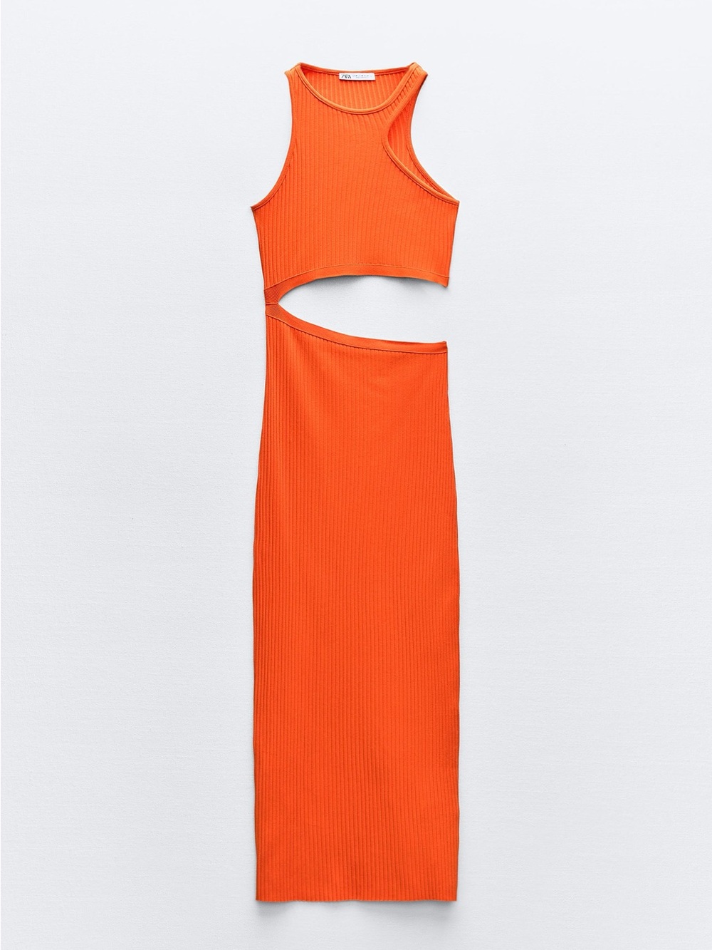 Cutout Ribbed Maxi Dress - Orange